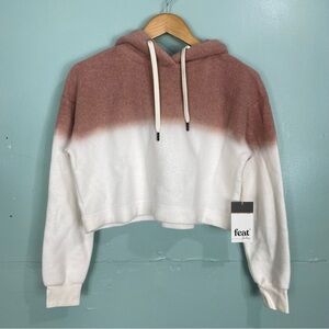 Feat Clothing Helen Owen Cropped Ombre Hoodie Sz‎ M Pink White